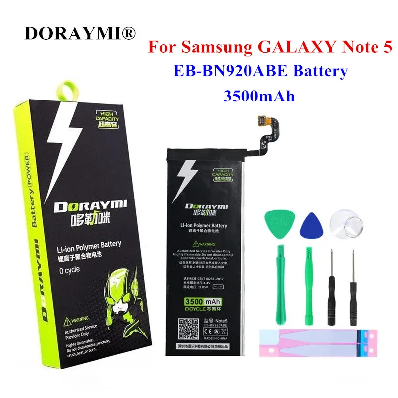 DORAYMI 3500 мА • ч высокоемкая EB BN920ABE батарея для Samsung GALAXY Note 5 N9200 N920t N920C N9208 телефон