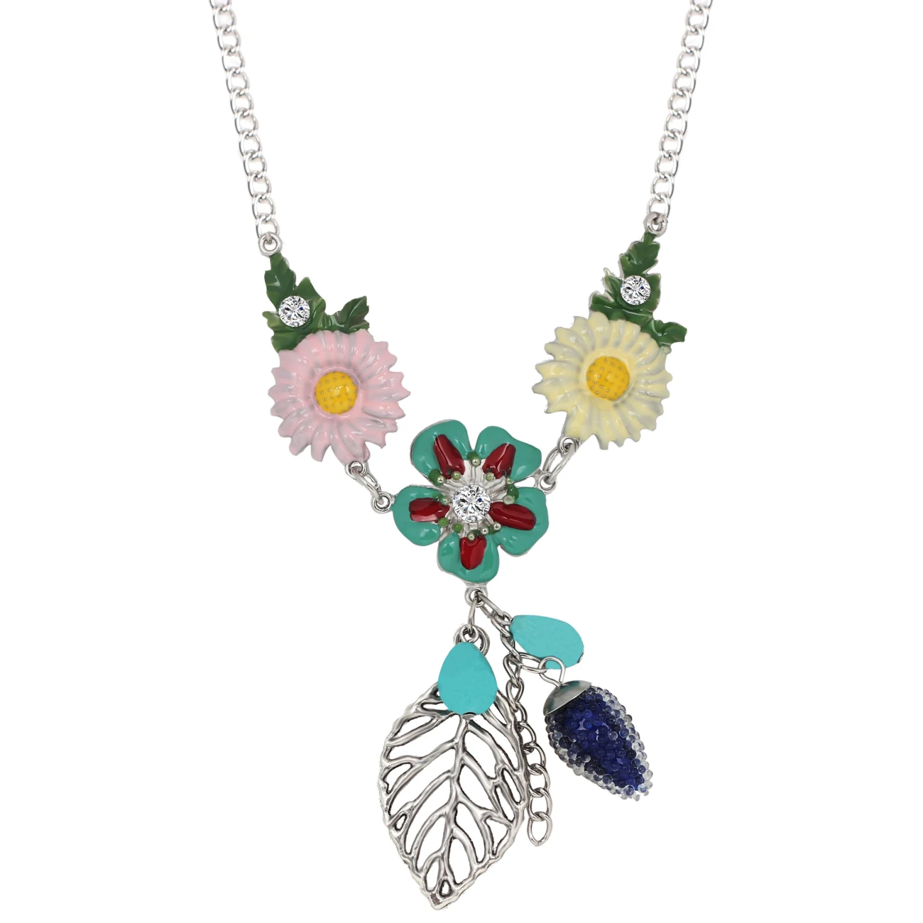 WEVENI Statement эмалированный сплав серебряное ожерелье короткая цепочка с подвеской