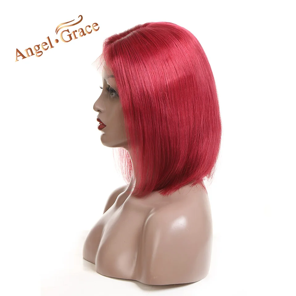 Color As Photo Angel Grace Hair красочный короткий парик-Боб перуанские прямые волосы прямые кружевные передние человеческие волосы парики для женщин боб парики на кружеве - Цвет волос: Color As Photo