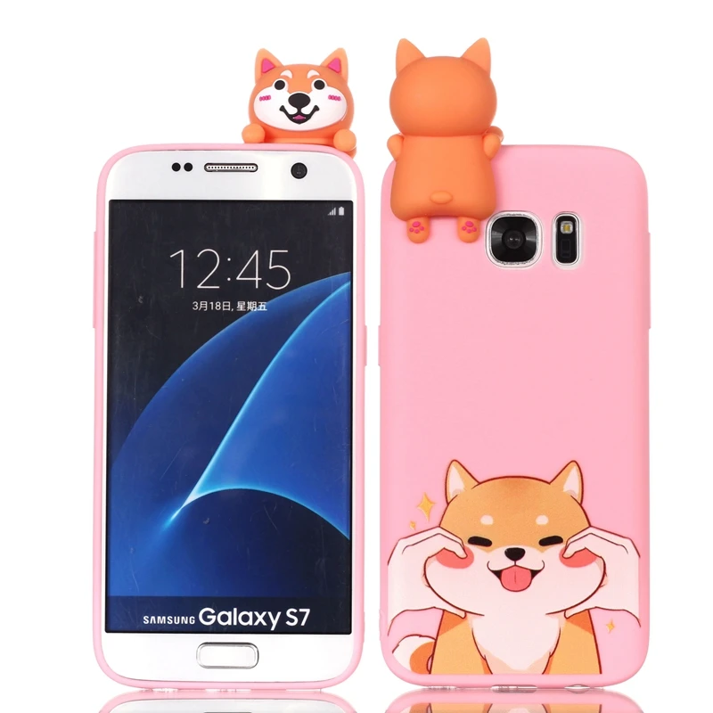For Coque Samsung Galaxy S7 Case 3D Cartoon Toy Owl Panda Unicorn Cat Soft Silicon Back Cover |