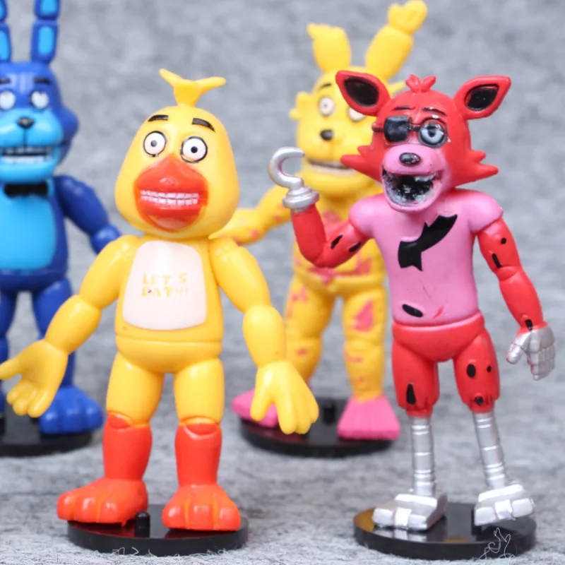 6 шт./компл. Five Nights At Freddy's» «пять ночей у Фредди» рисунок игрушки с рисунком персонажей из игры «пять ночей в Фредди» Бонни Фокси» из мультфильма для мальчика, Freddy Fazbear Медведь кукла ПВХ игрушки Фигурки подарок для детей