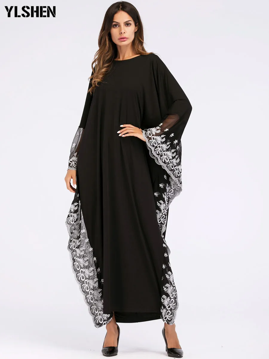 2021 Абая для мусульман Дубай женское сексуальное кружевное платье с вышивкой и