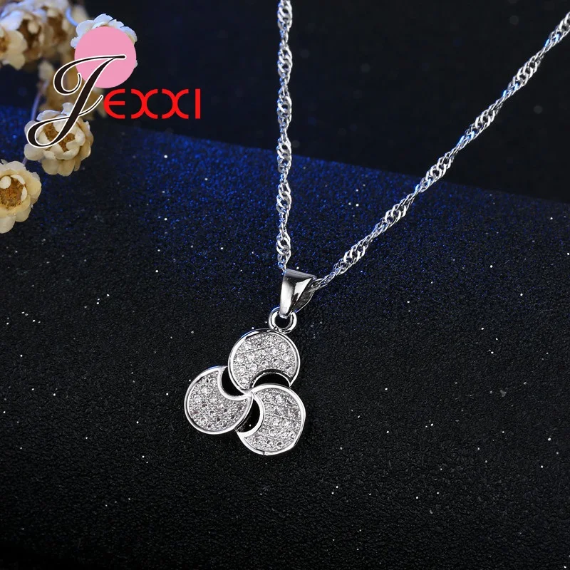 Полностью Стразы три луны в форме ветряной мельницы ожерелье серьги женский