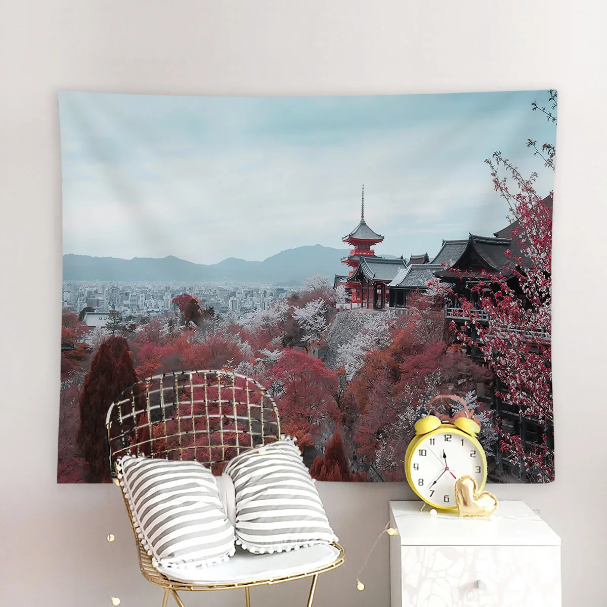 Goohome Kyoto Maple Leaves Wall Decor Coverlet Tapestry Art Blanket Bedding Throw Towel Wrinkle-Resistant Window | Дом и сад