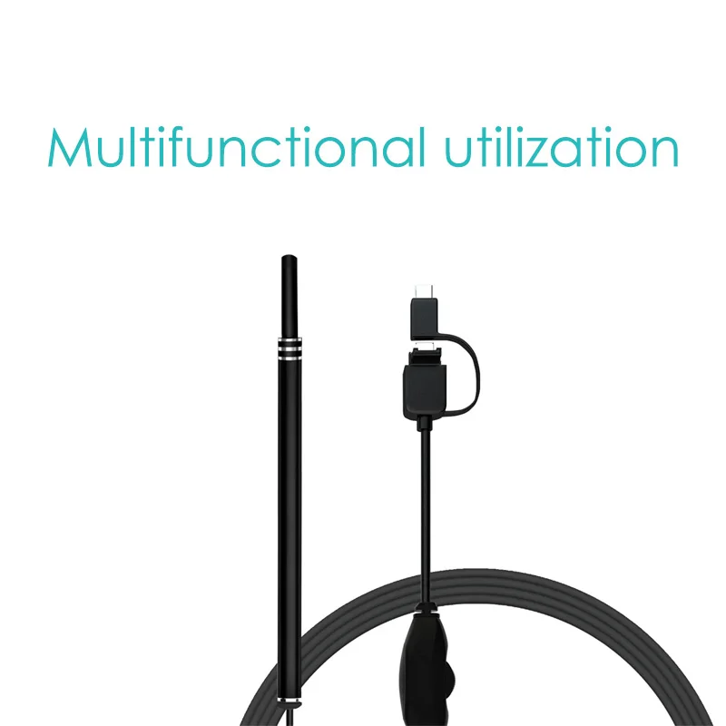 Эндоскоп 3 в 1 для чистки ушей с USB 5 мм визуальная Ушная ложка мини-камера HD 720 P