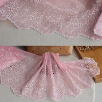2 yards lace trim flowers lace ribbon embroidered pink french lace fabric 20cm wide high quality