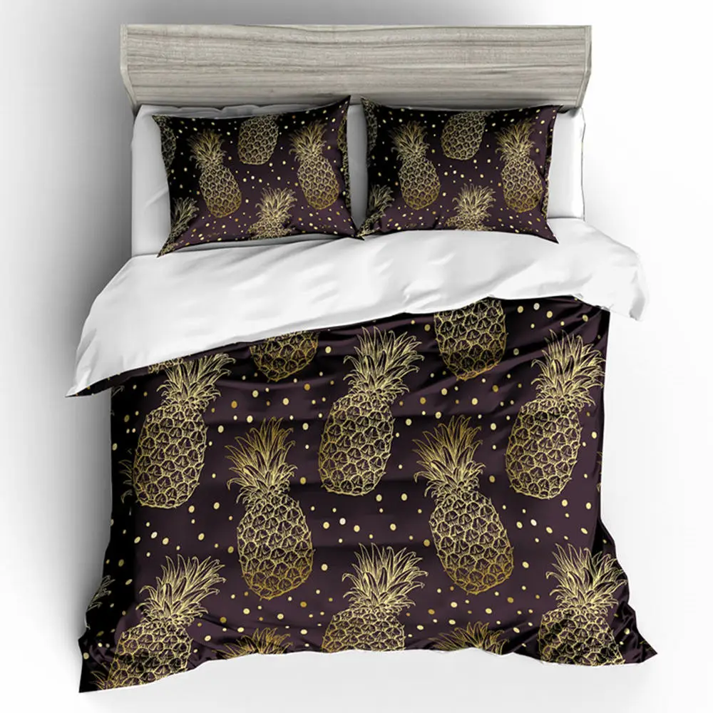 

Thumbedding Watercolor Pineapple Bedding Sets Fruits Twin Full Queen King White 3D Printing Duvet Cover Single Double Bed Set