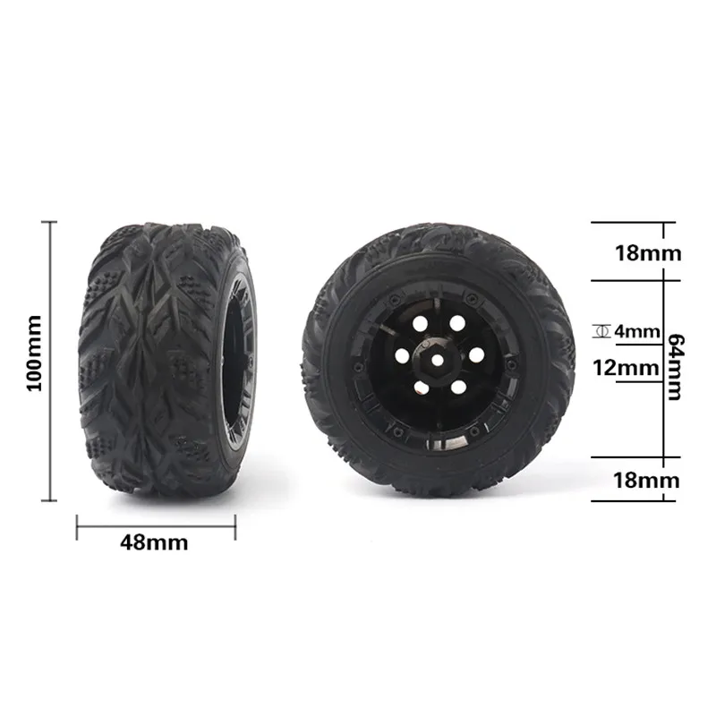 1/12 RC car  Wltoys 12428 FY-03 2 pcs 100mm Speed Car Tire Wheel Wheels Auto Upgrade Parts