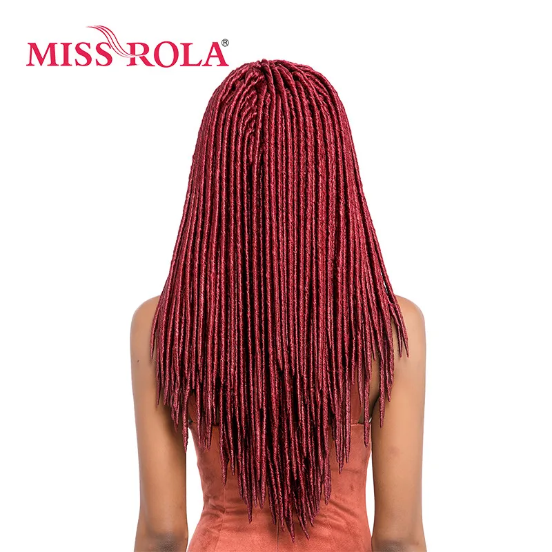 Miss Rola, 18 дюймов, искусственные Локи, синтетические плетеные волосы для наращивания,# Kanekalon, низкотемпературное волокно, вязанные крючком косички, волосы, 5 шт./партия