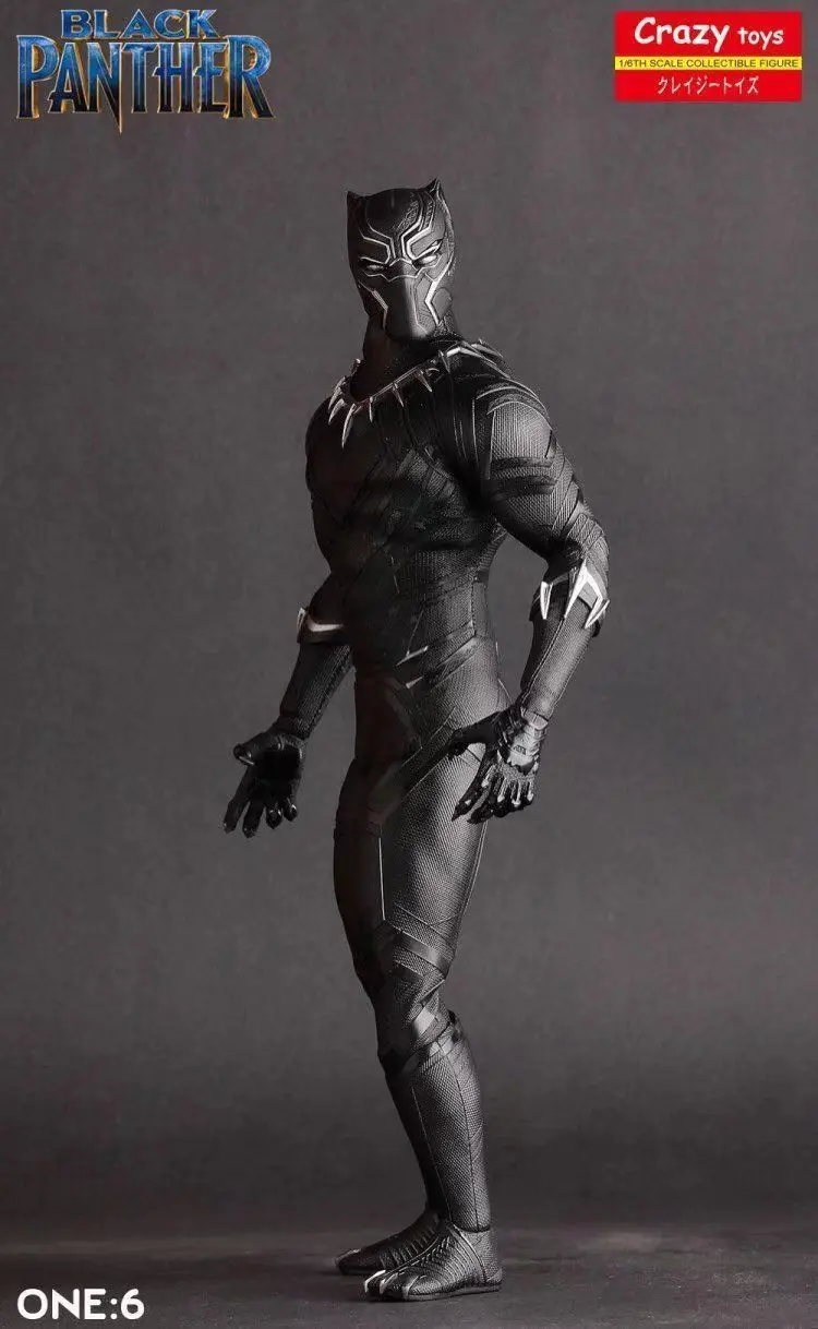 1:6 Сумасшедшие игрушки Marvel Черная пантера 12 &quotКоллекционная ПВХ Аниме Фигурка