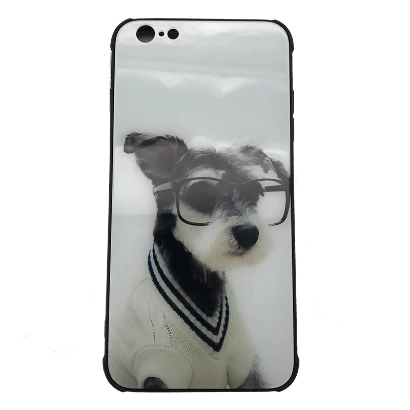Закаленное Стекло задняя крышка TPU край чехол для iPhone 6 S плюс Мрамор рисунком Coque