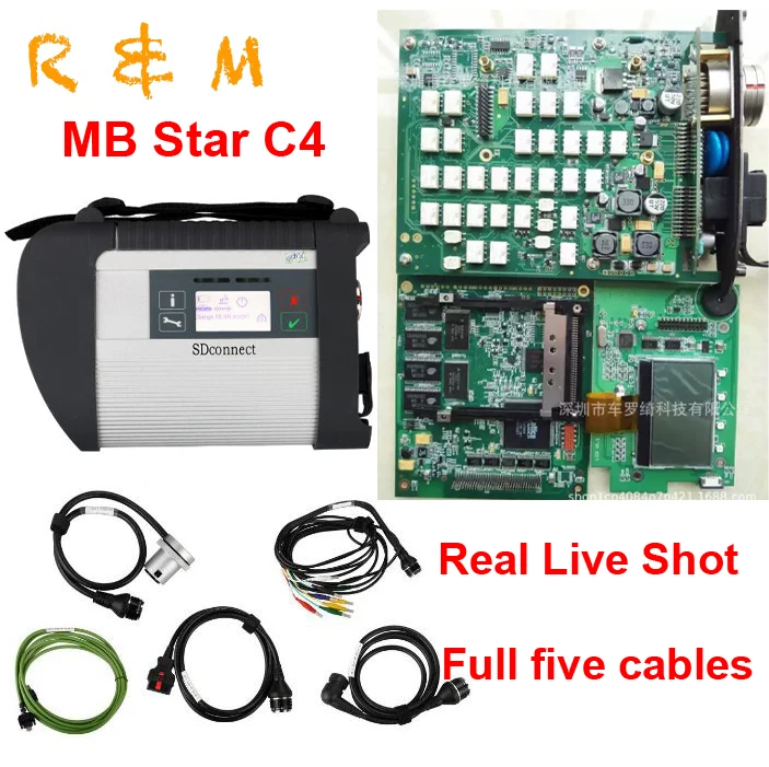 Диагностический инструмент mb star c4 компактный Мультиплексор MB Star C4 4 с 5 кабелями