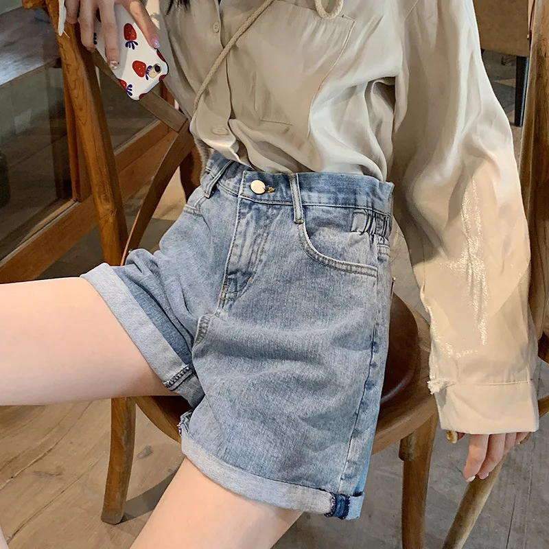 2019 степень герметичности Высокая талия объемный край ковбойские шорты женские