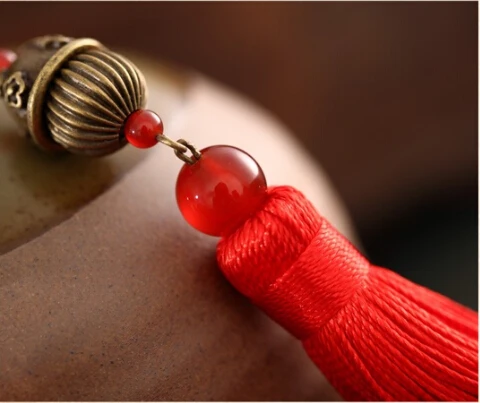 Desert wind Chinese workshop classic national red tassel earrings jewelry exaggerated female long dress personality | Украшения и