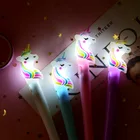 Ручка со светодиодный Ной подсветкой, гелевая ручка с единорогом мм, 1 шт