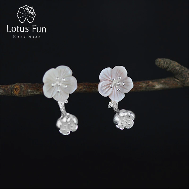 Женские серьги подвески Lotus Fun ручной работы из настоящего стерлингового серебра