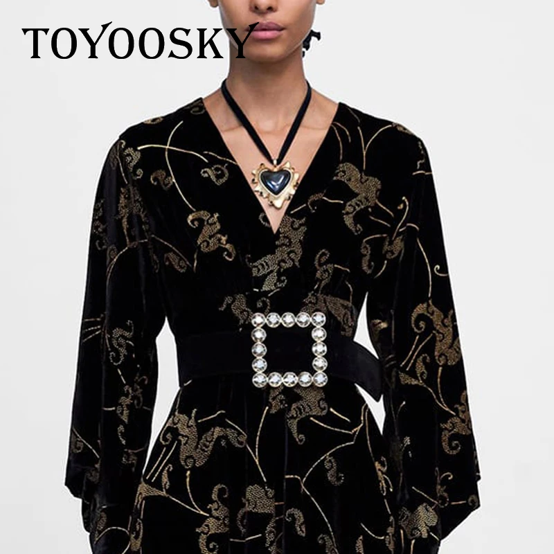 TOYOOSKY роскошные ремни для женщин квадратный набор со стразами бархат украшения высокого качества талии женские кожаный ремень бренд
