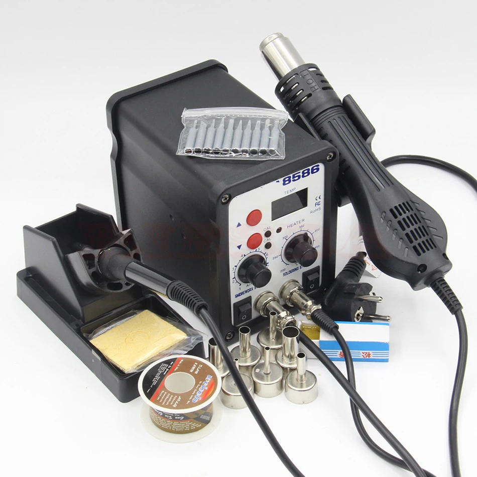 Паяльная станция 8586 700W ESD светодиодная цифровая паяльная BGA с пистолетом горячего