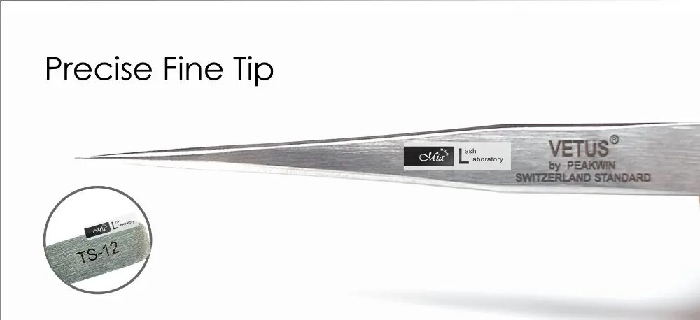 Пинцет для наращивания ресниц VETUS TS12 из нержавеющей стали|steel|steel stainlesssteel tweezers |