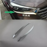 car accessories exterior decoration abs chrome front head light lamp eyebrow cover trim for hyundai tucson 2015 car styling
