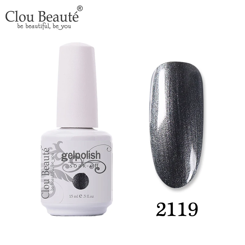 Clou Beaute дизайн ногтей Гибридный лак Полупостоянный УФ-гель для ногтей чистый цвет блеск замочить от гель-лака праймер Гель-лак - Цвет: 2119