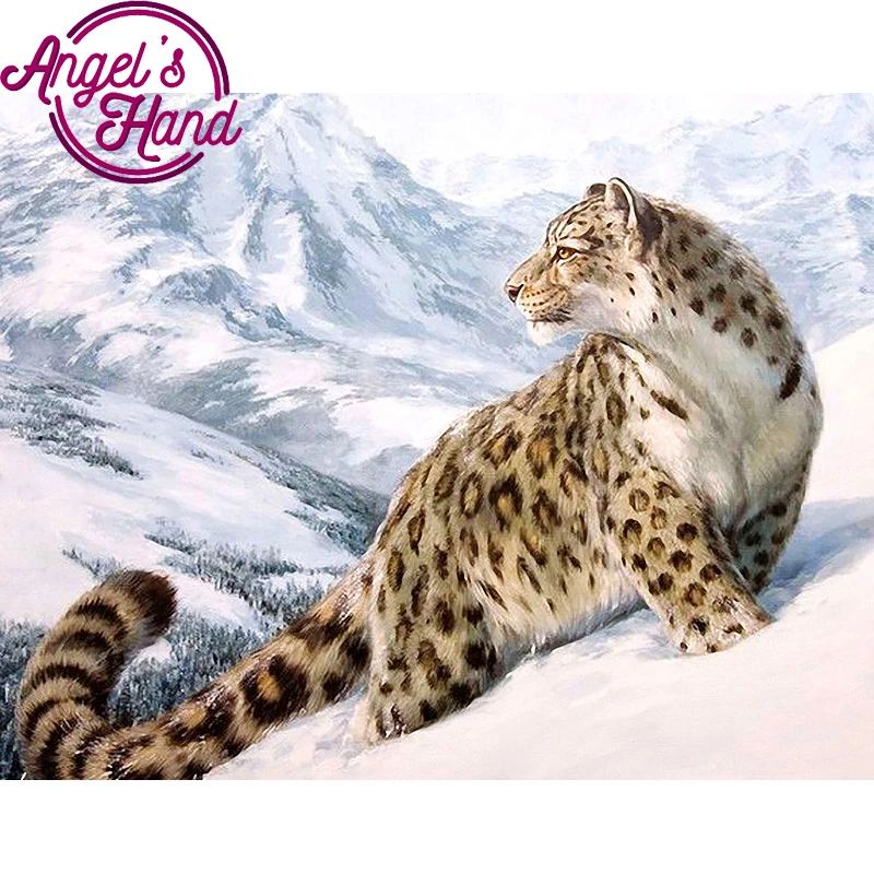 

Алмазная 5D Вышивка «сделай сам», алмазная живопись с леопардовым снегом, вышивка крестиком, полностью квадратная и круглая вышивка стразы, ...