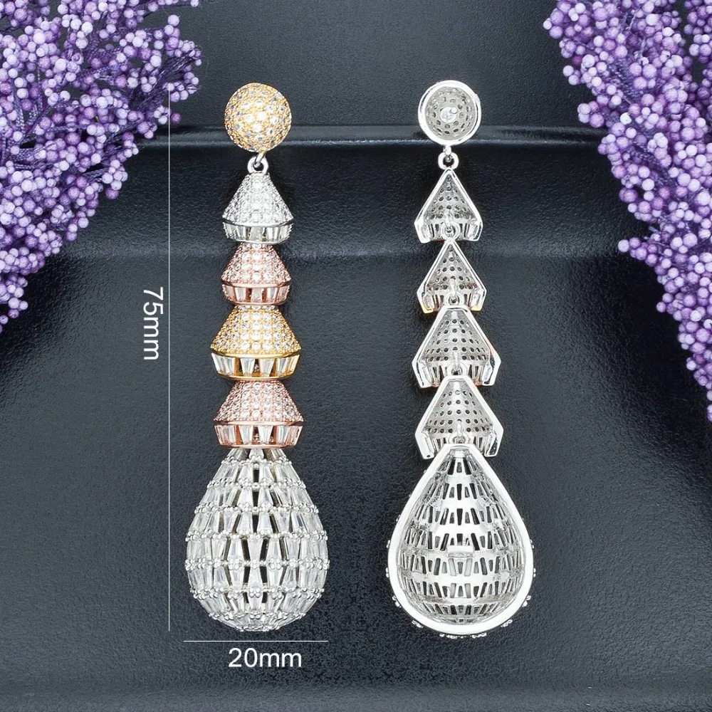 Женские серьги ModemAngel модные роскошные медные из бамбука с фианитом AAA для