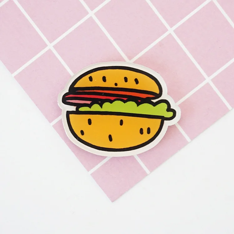 Акриловый Холодильник с мультяшным изображением картофеля фри гамбургера (45