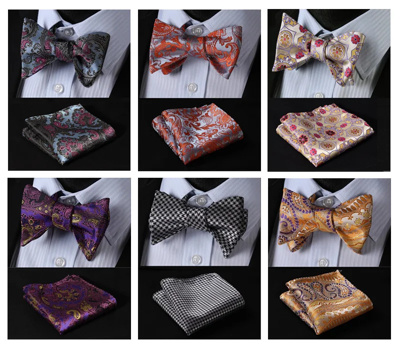 Цветочный Пейсли цвет Классический 100% шелк жаккард тканый мужской бабочка