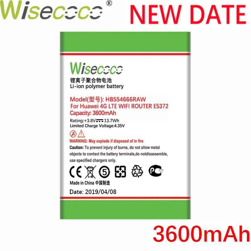 Wisecoco HB386483ECW HB554666RAW HB434666RBC HB4342A1RBC HB366481ECW Батарея для huawei honor 6X8/P9 G9 y5II маршрутизатор E5573 E5375
