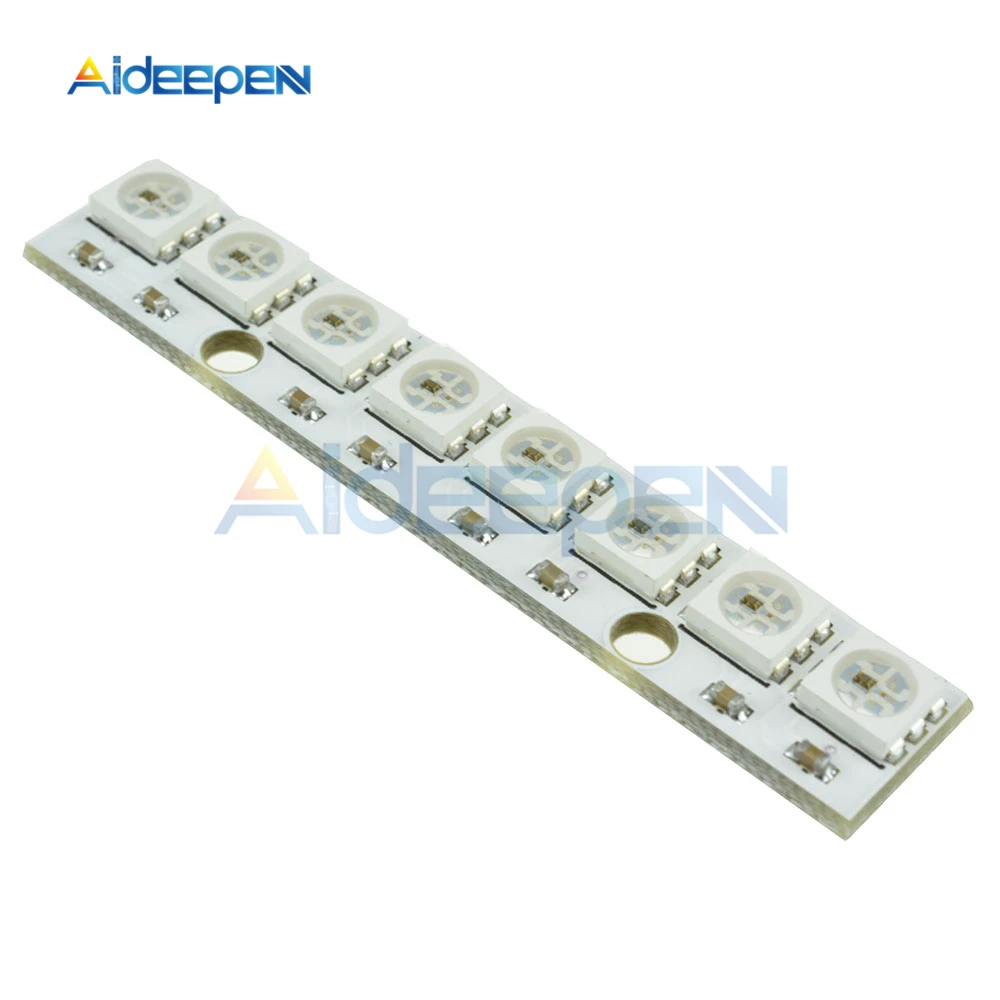 WS2812 WS2812B WS 2811 5050 RGB Светодиодная лампа панель модуль 5 в 8 канальный битный Радужный
