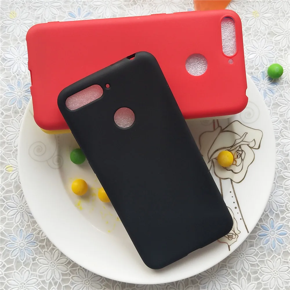 Простая однотонная задняя крышка для Huawei Y6Prime 2018 Macarons Цветной силиконовый