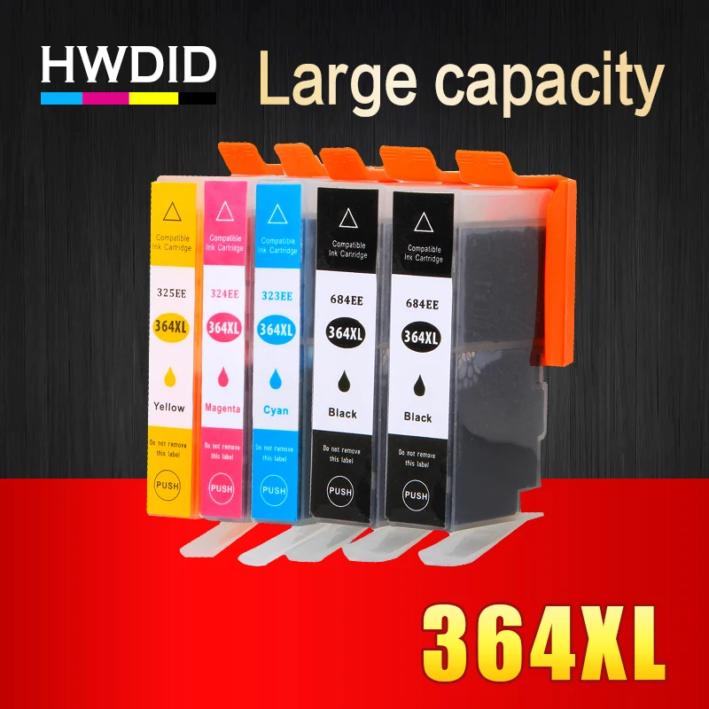 HWDID 5 упаковок 364XL совместимая замена чернильных картриджей для HP 364 xl Deskjet 3070A 5510 6510