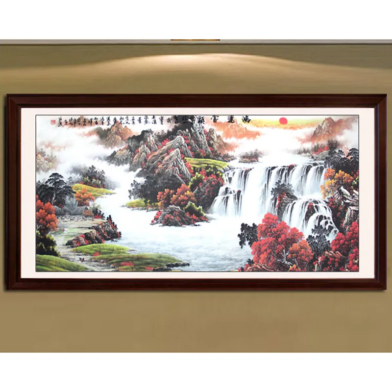 Китайская живопись каллиграфия и живопись/Пейзаж/живопись в гостиной/видео фэн