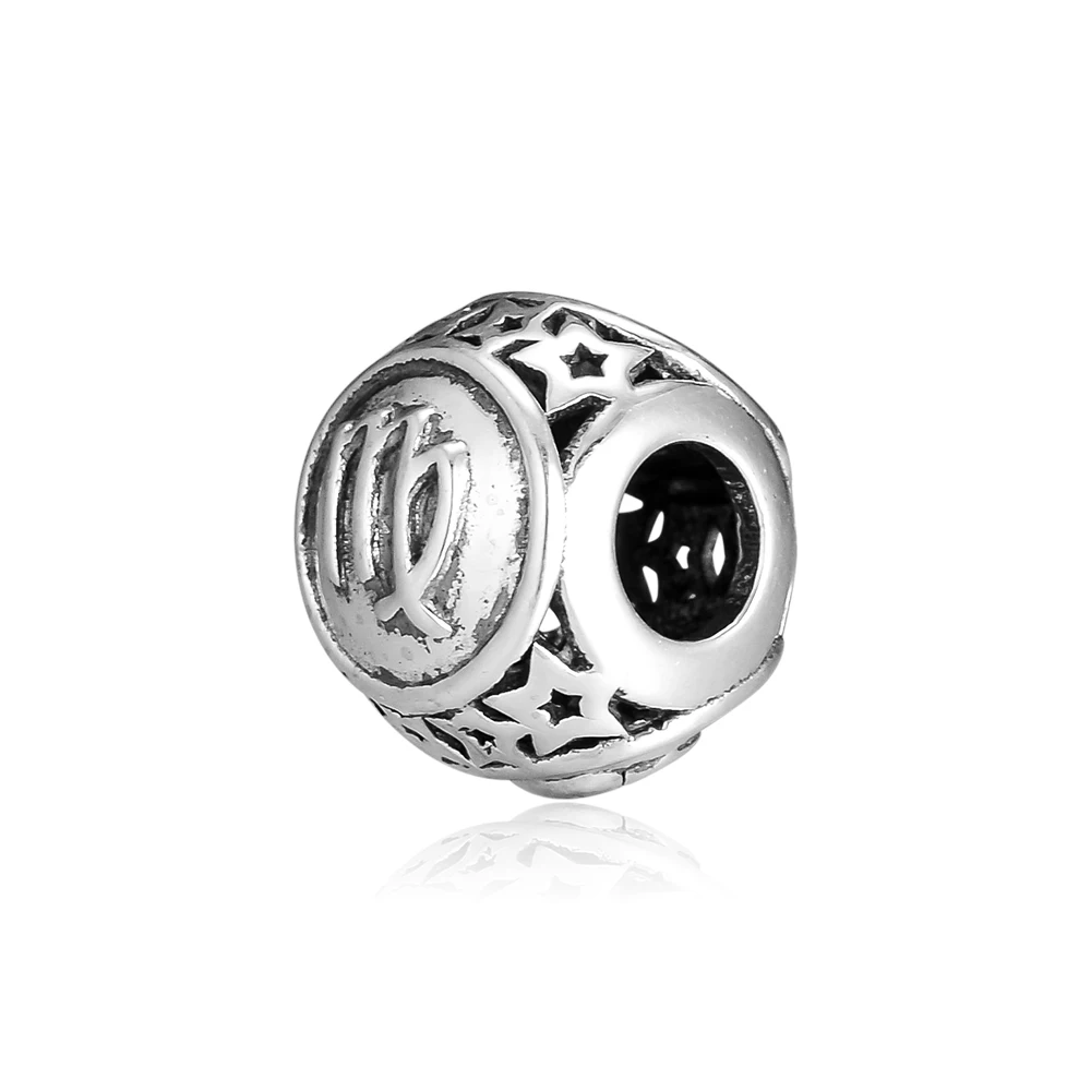 CKK Подвеска для браслетов Pandora из 925 пробы серебра Водолей Знак зодиака кулон