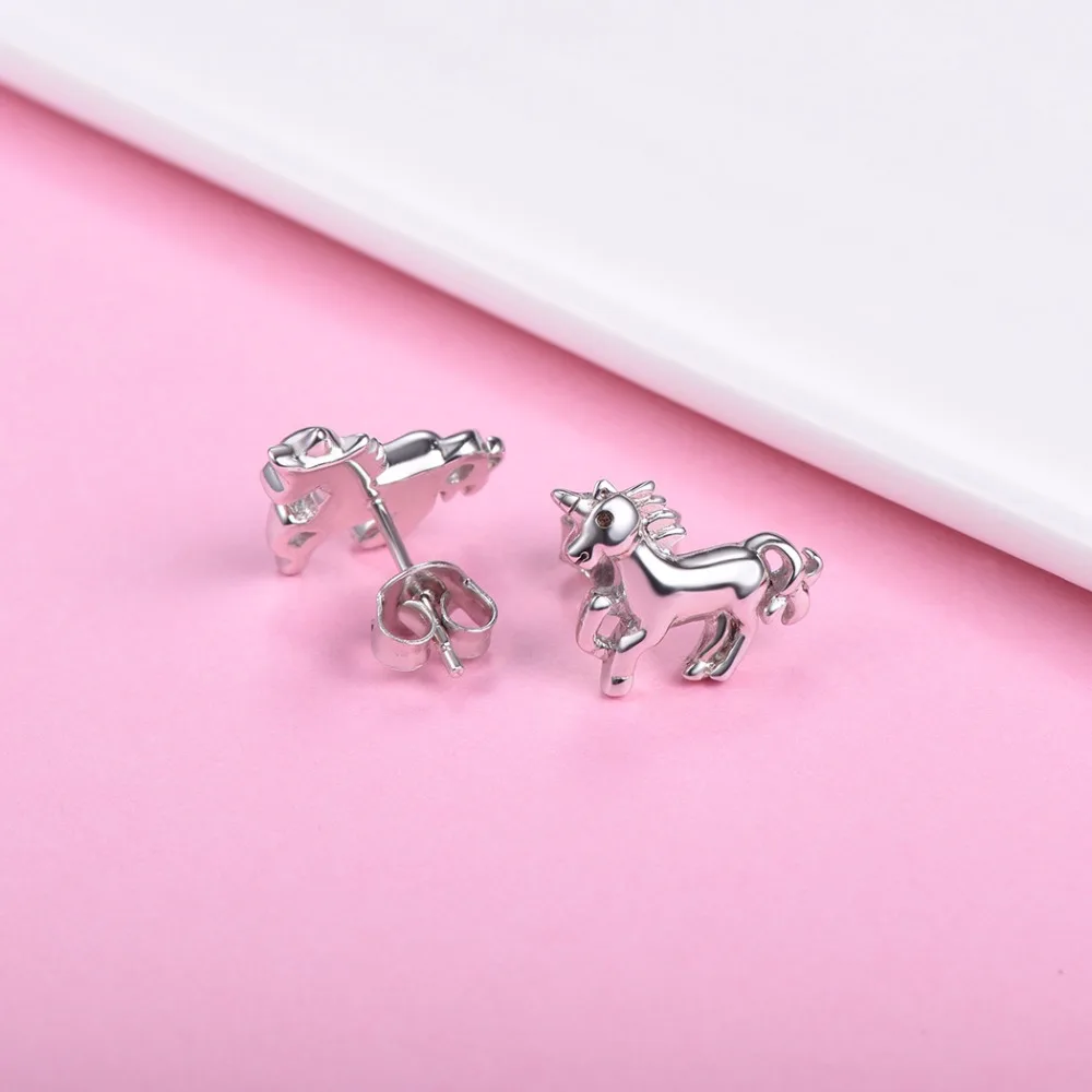 SILVERCUTE Аутентичные стерлингового серебра 925 миф Единорог Лошадь с Рог Цепочки и