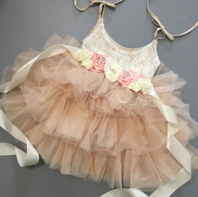 flower sashes light Красивое свадебное платье с цветочным узором для девочек; Детские вечерние платья-пачки; детское летнее платье принцессы на бретельках с цветочным поясом - Цвет: flower sashes light