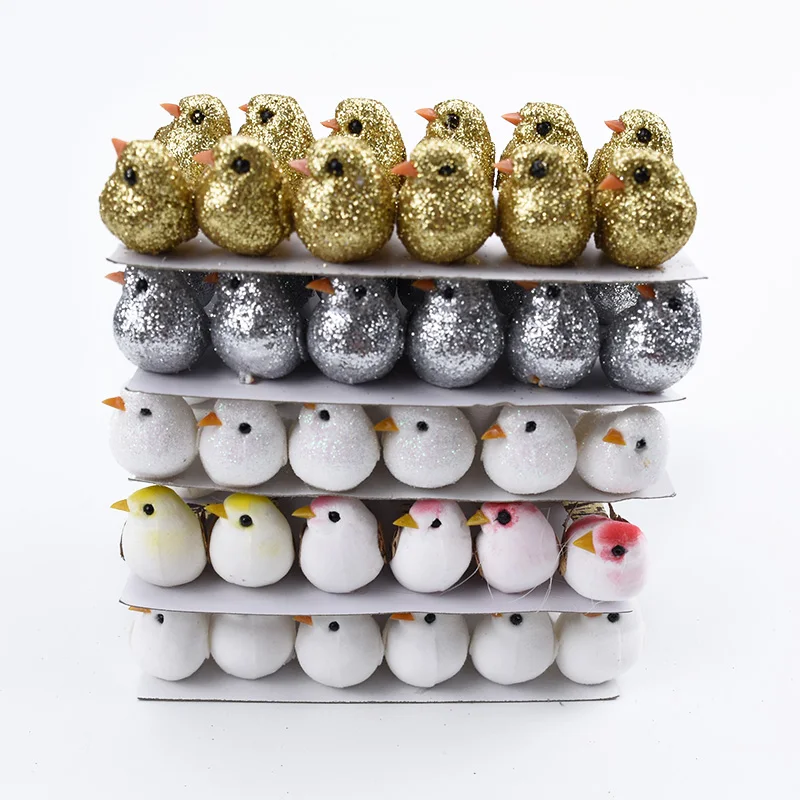 12pcs Cheap Fake Foam Gold Bird Christmas Wreath Decorations for Home Wedding Party Kids Toys Fridge Sticker Artificial Plants | Дом и сад