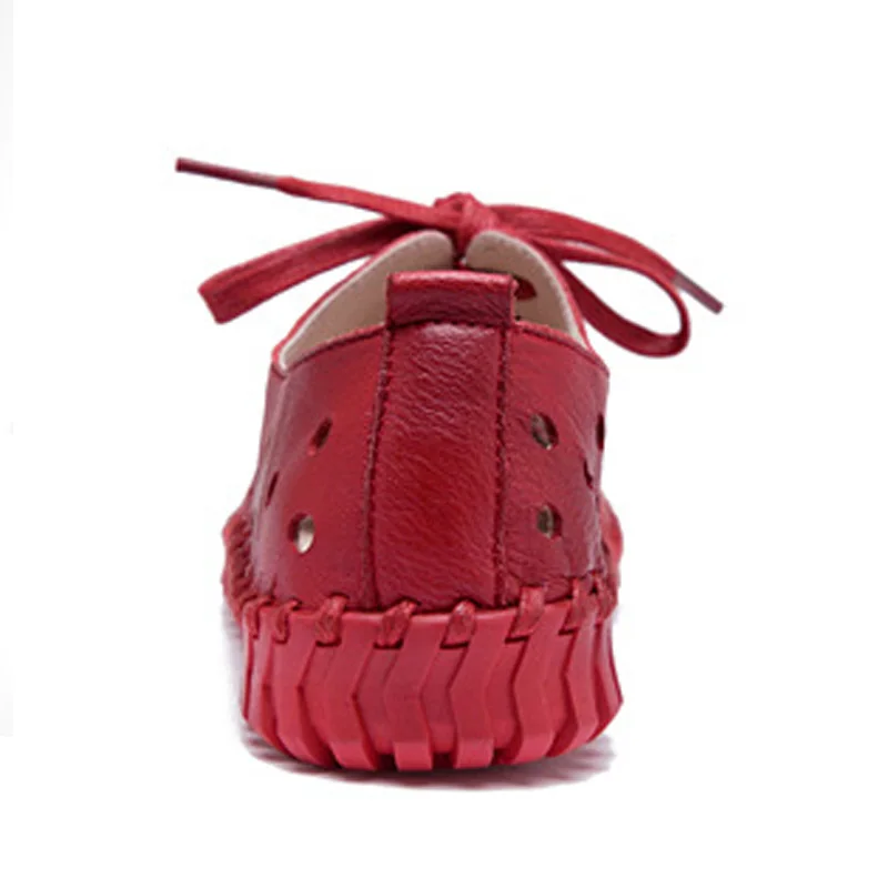 Весна лето новая обувь из натуральной кожи для женщин полые Женская на плоской