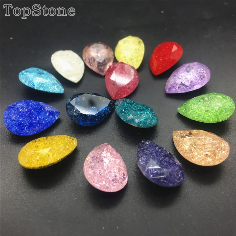 TopStone 13x18 мм 10x14 K9 стеклянный Хрустальный Ледяной цветок каплевидный заостренный