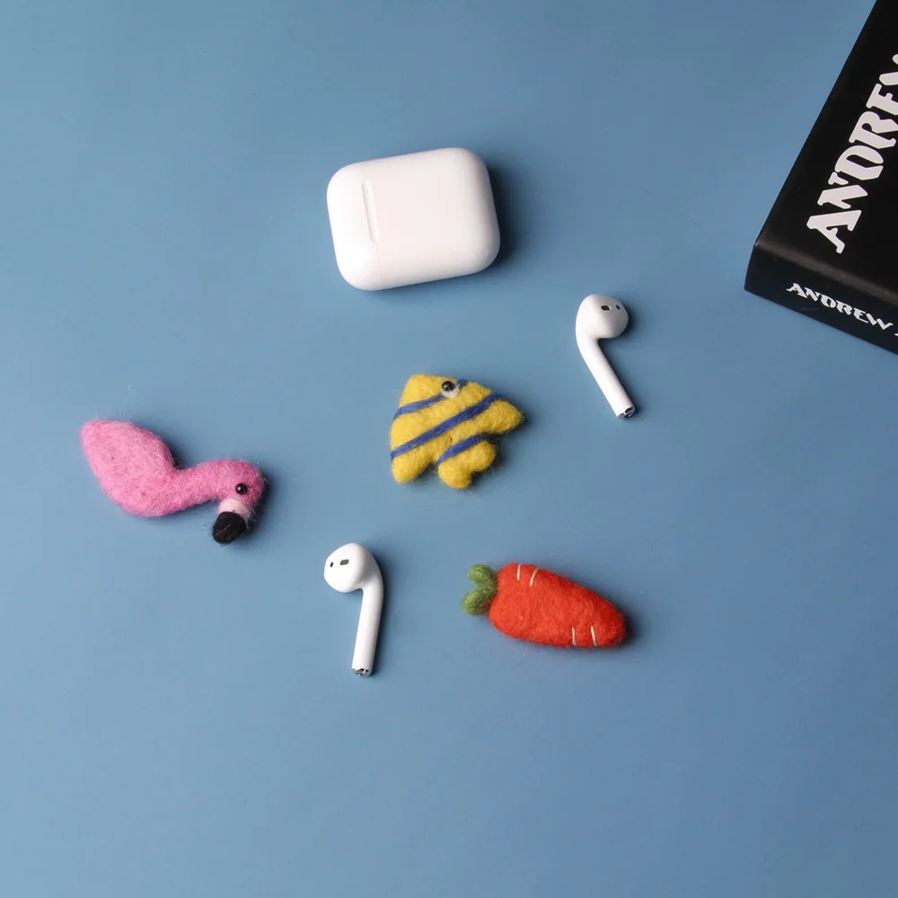 1 шт. Handmad фетр из чистой шерсти фламинго рыба и морковка DIY Ювелирные изделия