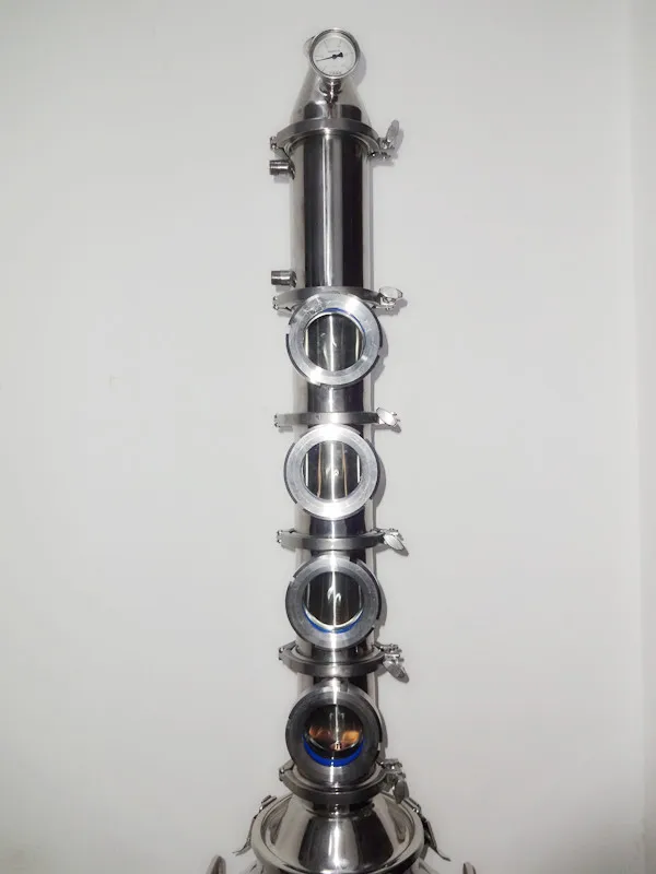 

Free Shipping 3" Home Flute Distiller With Copper Platte Sets*4 and 3 " Stainless Steel Columns