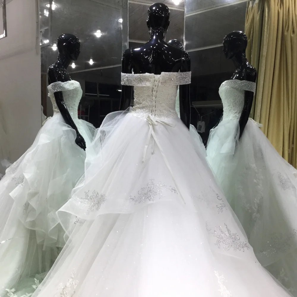 2017 Vestido De Noiva Лодка шеи реальное изображение свадебное платье без рукавов