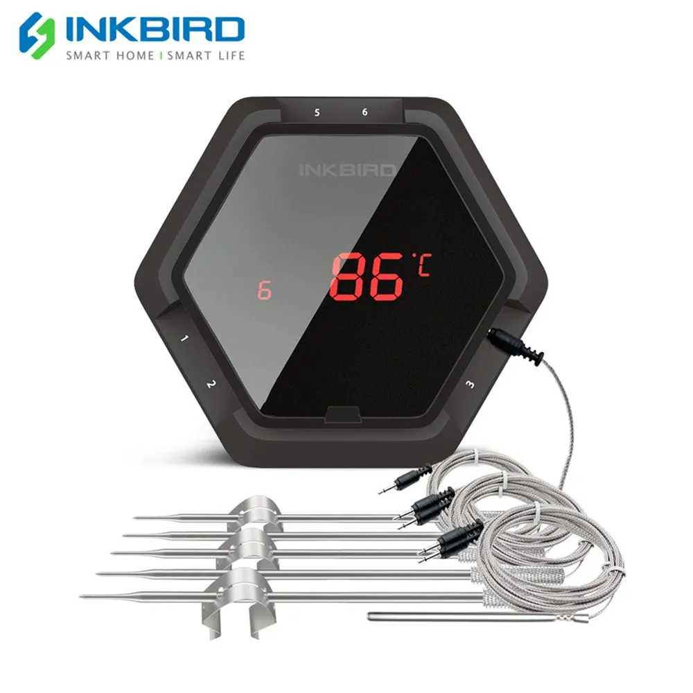 Inkbird IBT 6XS цифровой термометр Bluetooth беспроводной для барбекю с шестью зондами