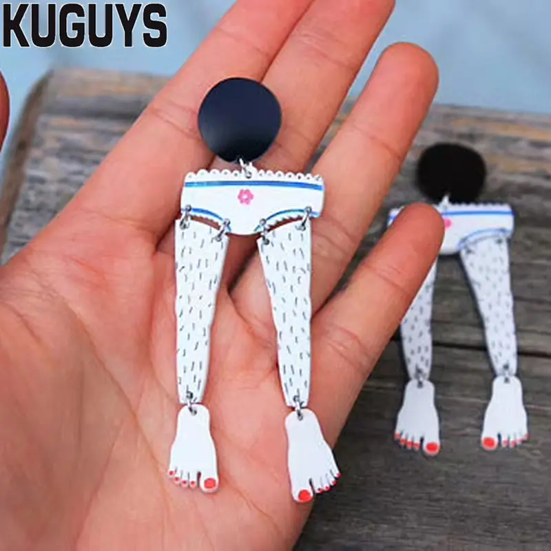 Женские серьги-подвески KUGUYS акриловые длинные серьги с кисточками хип-хоп трусы