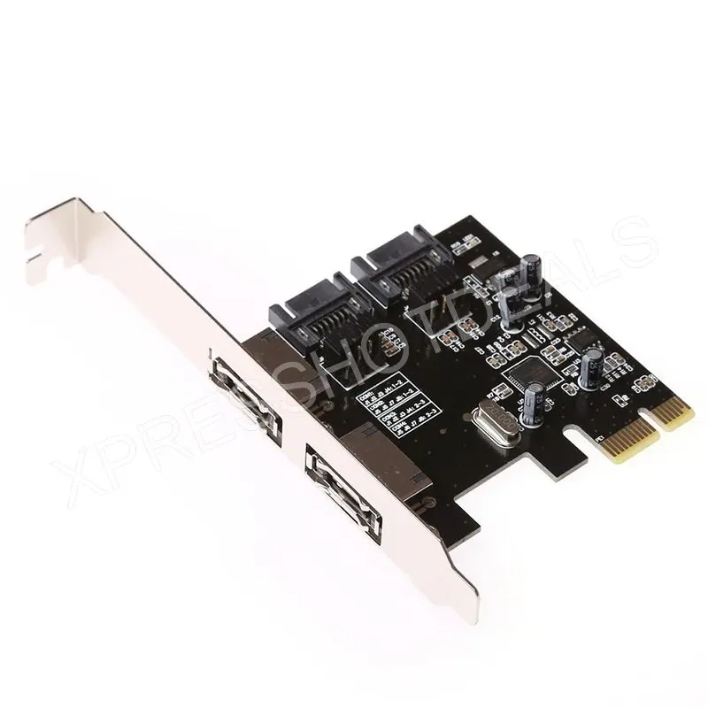 Карта PCI-E Express SATA3 SATA3.0 6 карта eSATA SATA III с низкопрофильным кронштейном | Компьютеры и