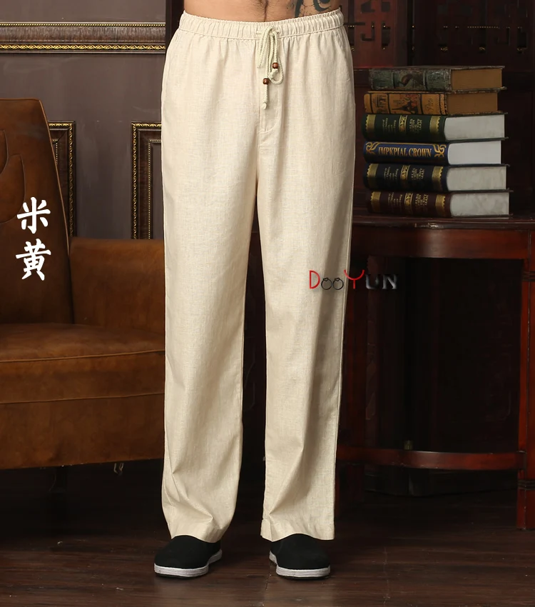 New Arrival Chinese Men's Kung Fu Trousers Cotton Linen Pant Tai Chi Pants Wu Shu Size M L XL XXL XXXL W36 |