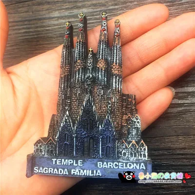BABELEMI Испания Барселона Asturias Мадрид туристические сувениры 3D смолы ручной работы магнит на холодильник ремесла подарки украшение дома - Цвет: Синий