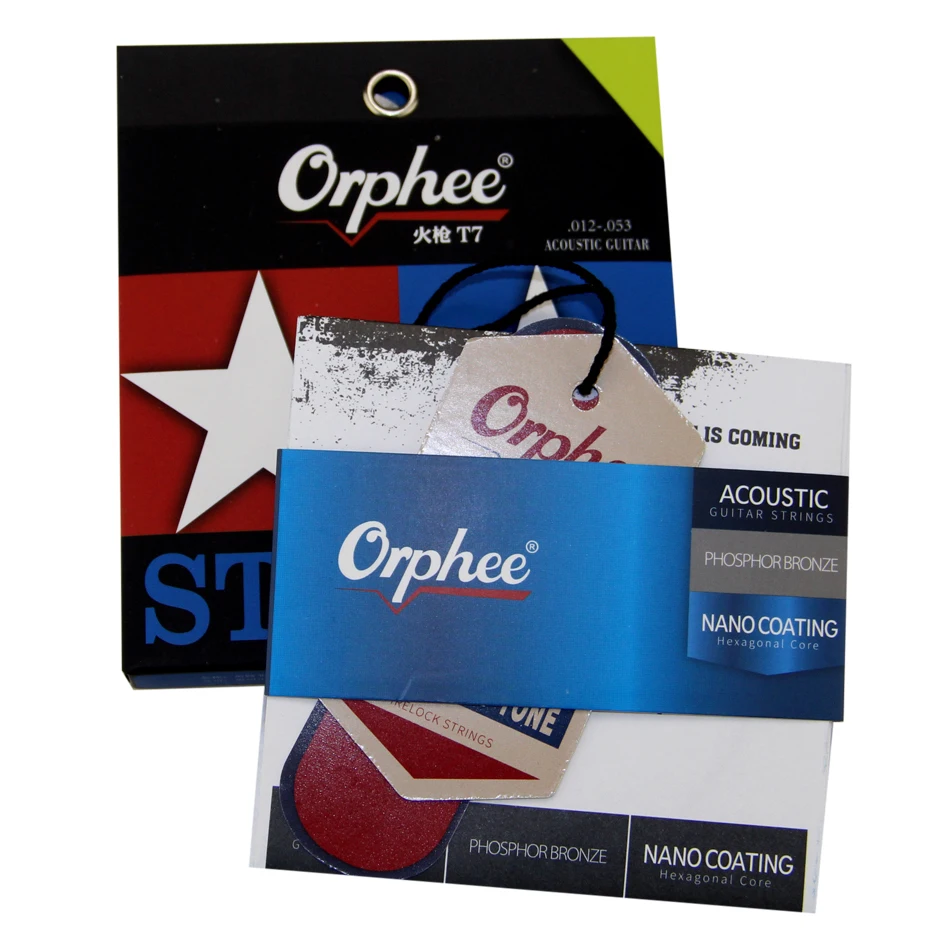 Струны Orphee для акустической гитары с шестигранным сердечником обмоткой из