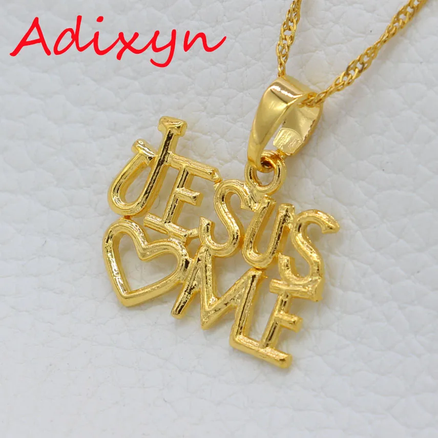 Женские ожерелья с кулоном Adixyn Jesus Love великолепные ювелирные изделия золотая